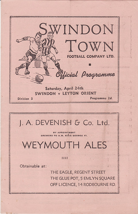 <b>Saturday, April 24, 1948</b><br />vs. Leyton Orient (Home)